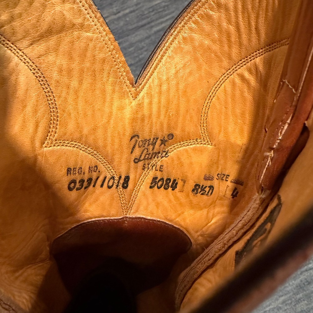 Tony Lama 5084 Western Cowboy Boots‎ Men's 8.5D Leather Brown Classic Vintage - Picture 7 of 11